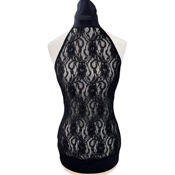 ALEXANDRA Dance Costume Blouson Tunic Top Textured Black Lace‎ Adult XS Backless - Picture 4 of 9